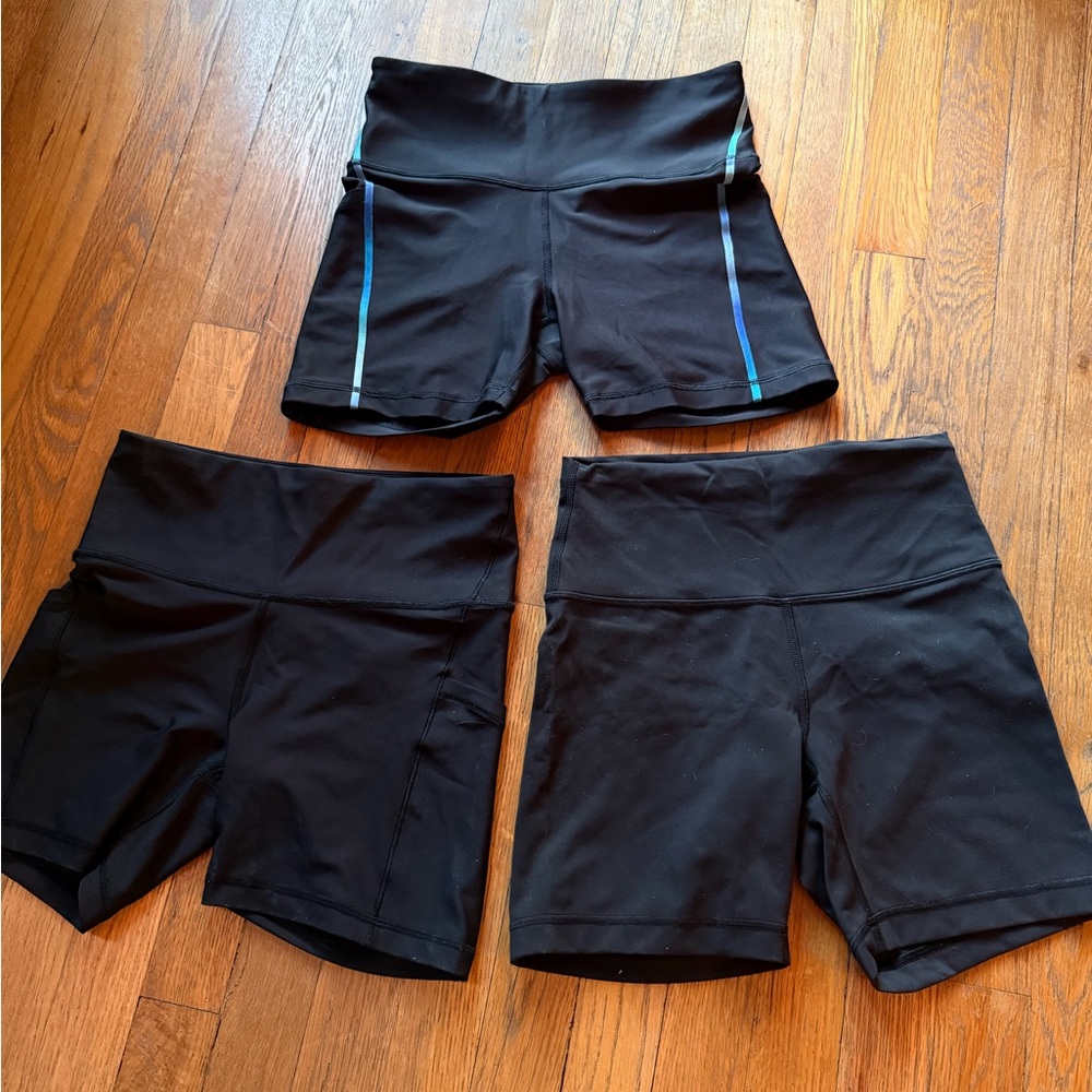 Lululemon Wunder Train Short & Athleta bundle size 6 Hi Rise 4”